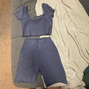 Aerie Offline crop top and biker short set